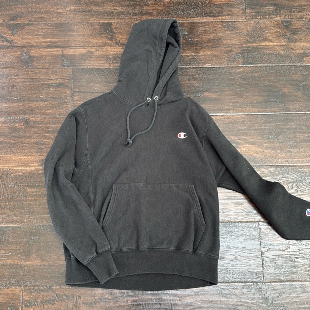 Champion Reverse Weave Men's Black Hoodie